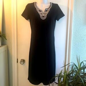 Talbot Black Dress with Embroidery Detail